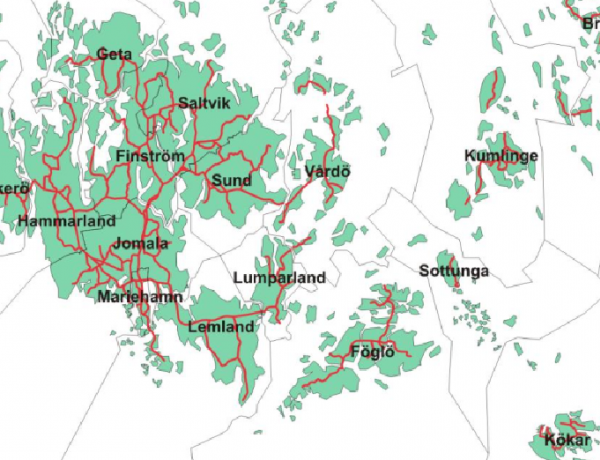 Ålands karta med kommuner